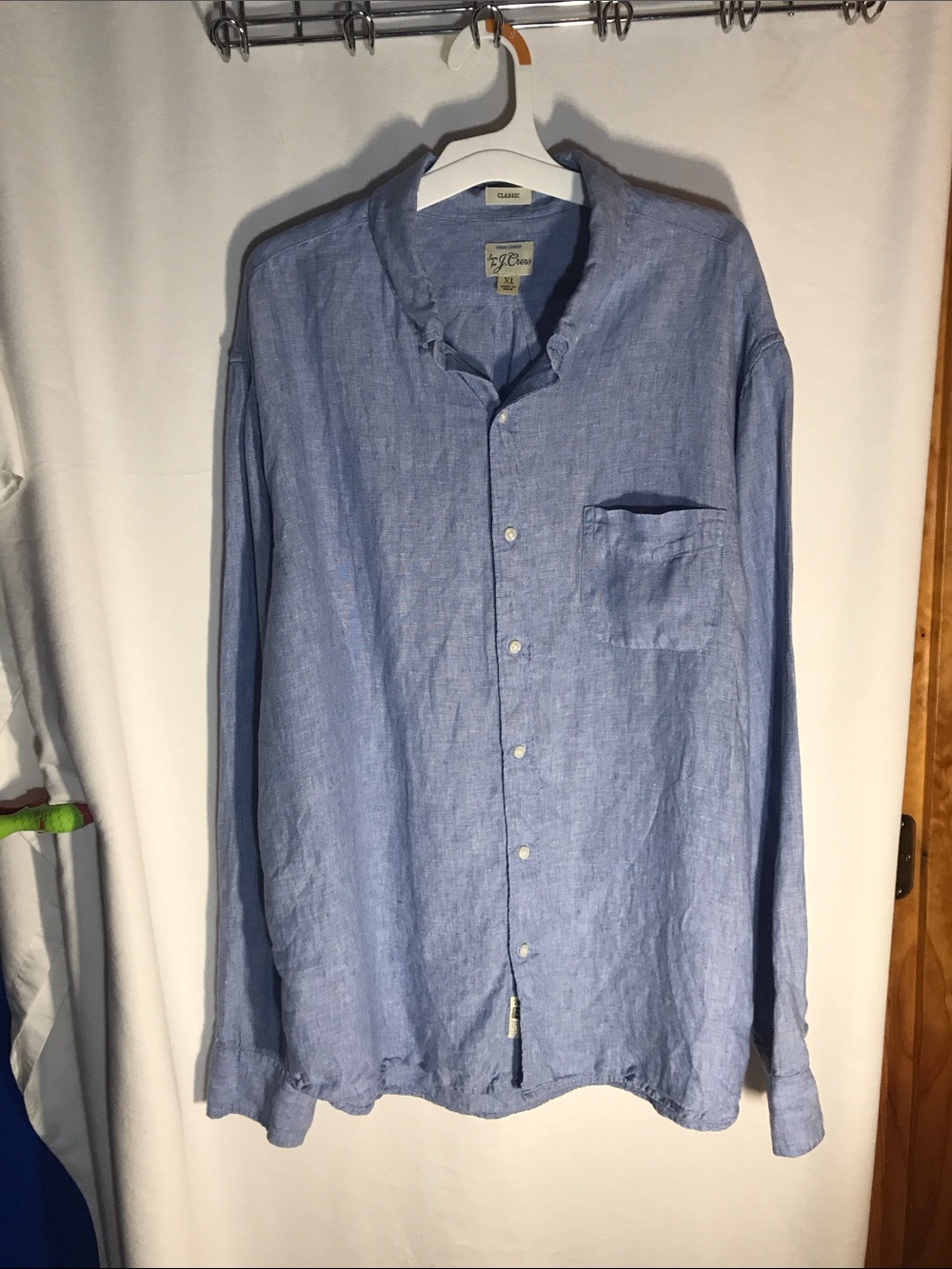 J. Crew Irish Linen Classic Button Down Shirt, Size XL